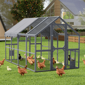 Outdoor Chicken Coop Enclosures 110 Large Kitten Playpen ,Upgrade Waterproof Cover-GREY