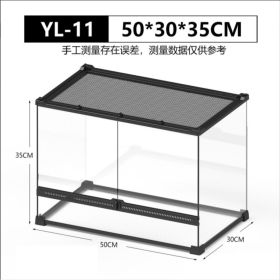 Front-opening Double-hinged Door With Top Screen Ventilation 30 Gallon Large Assembled Reptile Glass Breeding Box (Option: 50X30X35 CM)